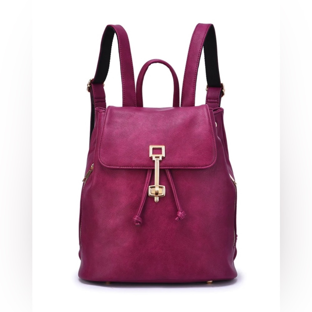 NWT Jeren Washed Vegan Leather Backpack - Picture 4 of 11